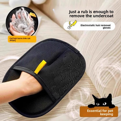 Static hair-removing glove