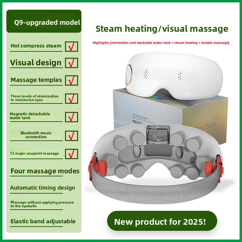Steam Heat Eye Massager with Visual Acupoint Vibration