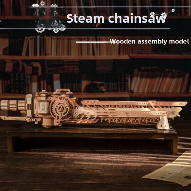 Steam-Powered Chainsaw Model DIY Handmade Creative