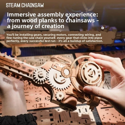 Steam-Powered Chainsaw Model DIY Handmade Creative