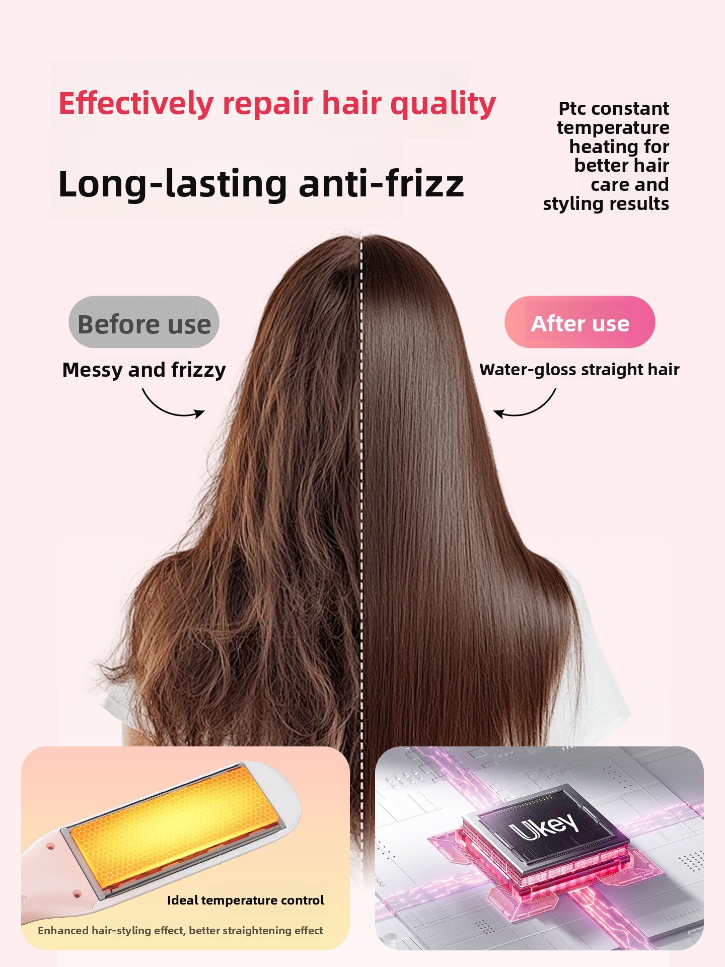 Steam straightening iron