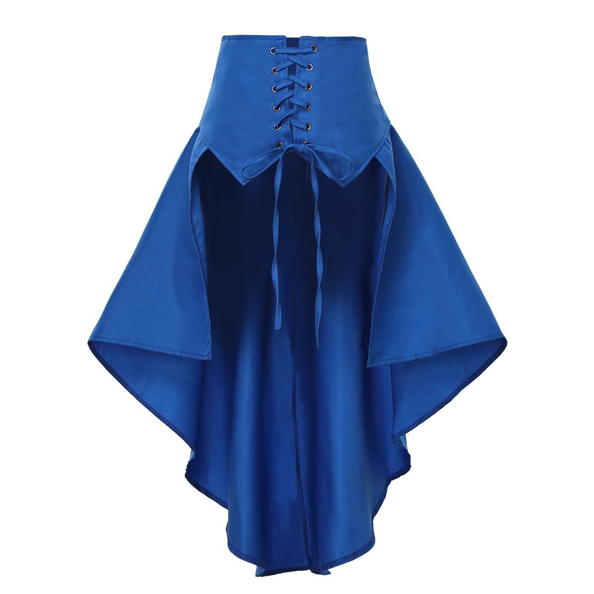 Steampunk Renaissance Pirate Asymmetrical Ruffled Lace-Up Skirt