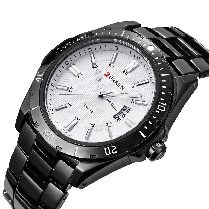 Steel band waterproof quartz men's watch