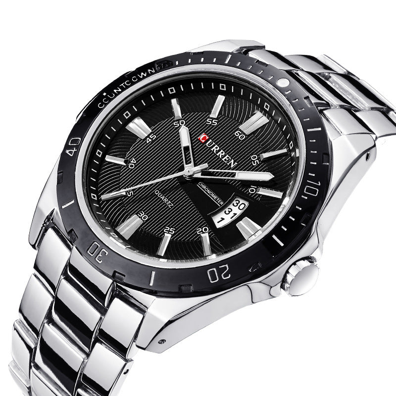 Steel band waterproof quartz men's watch