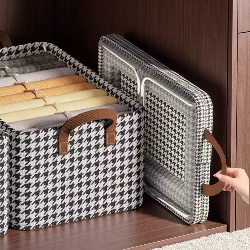 Steel Frame Houndstooth Storage Box