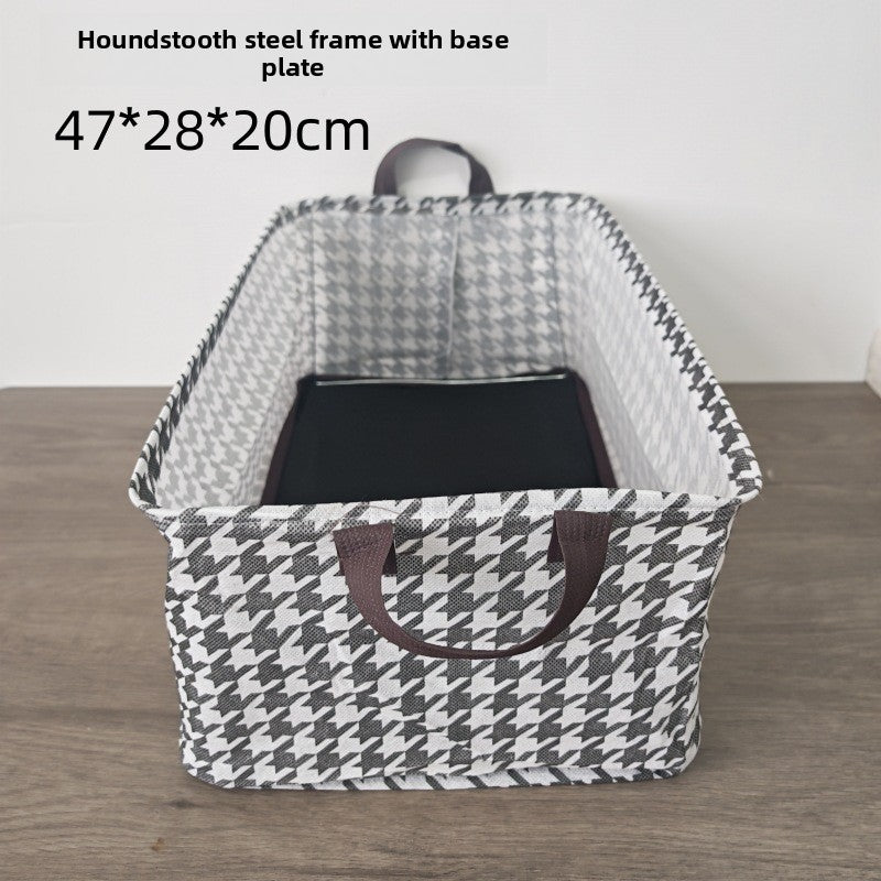Steel Frame Houndstooth Storage Box