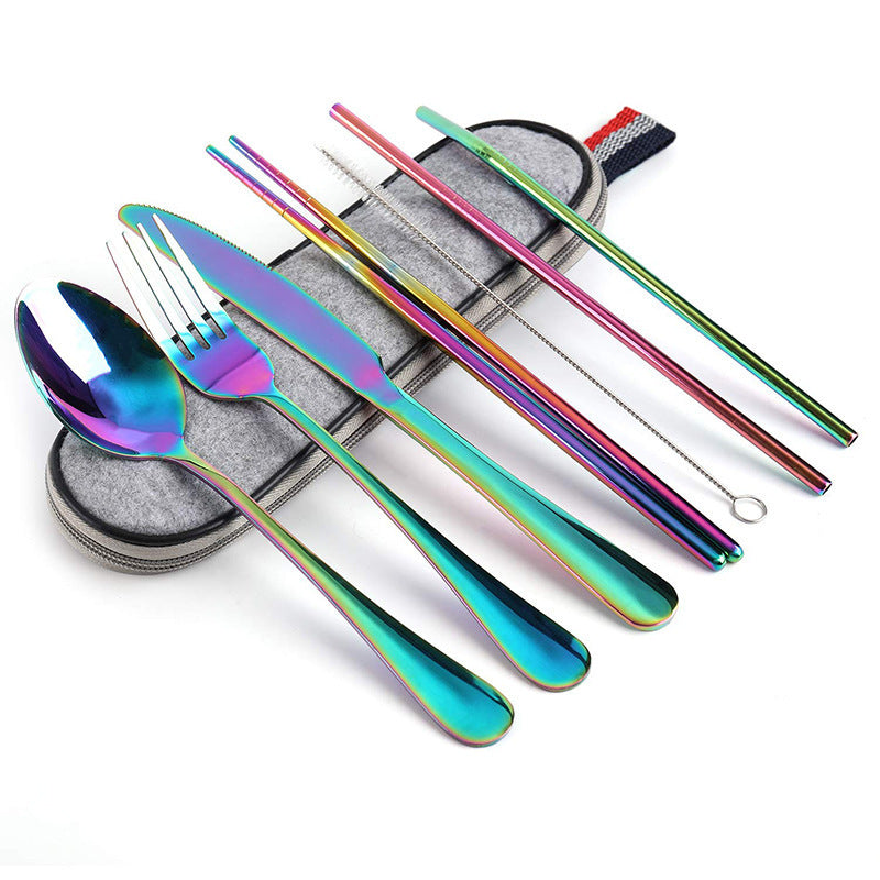Steel Portable Tableware Set