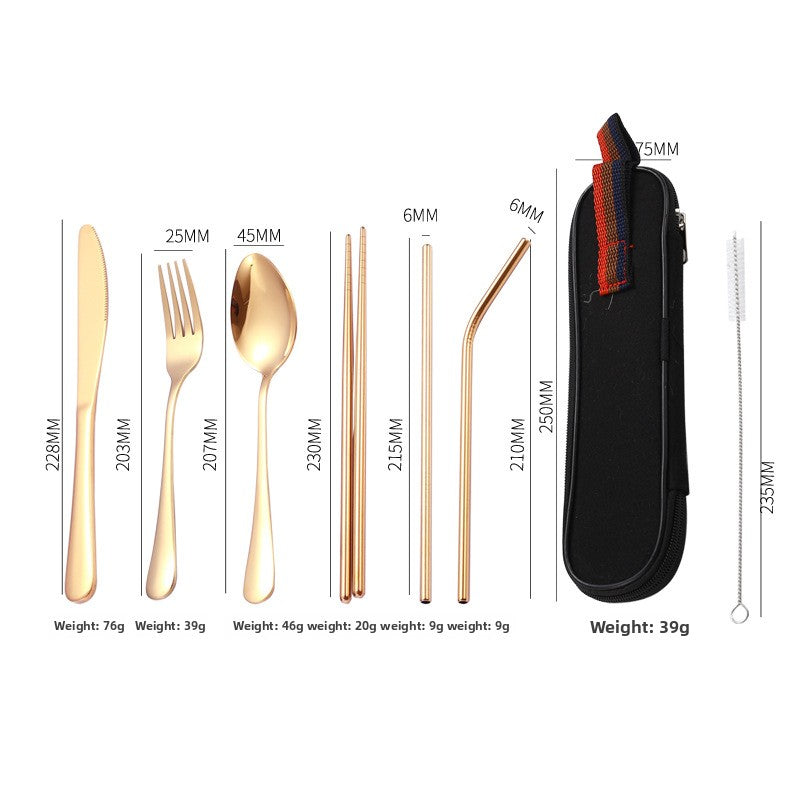 Steel Portable Tableware Set