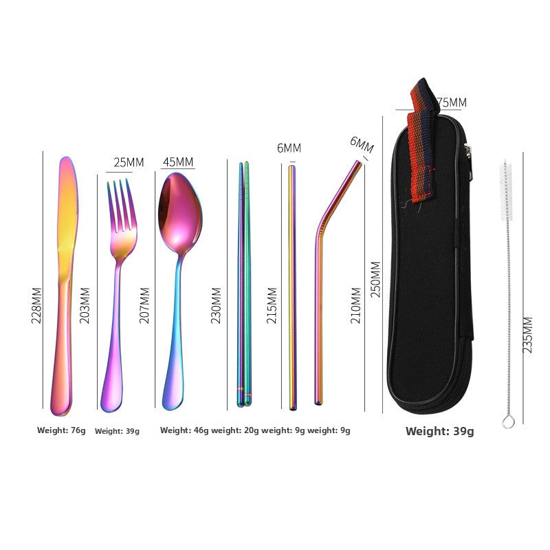 Steel Portable Tableware Set