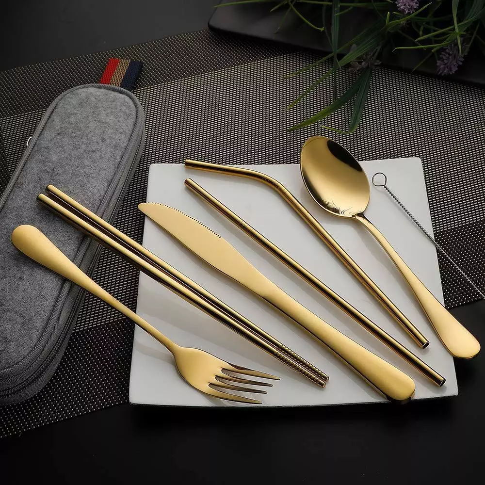 Steel Portable Tableware Set