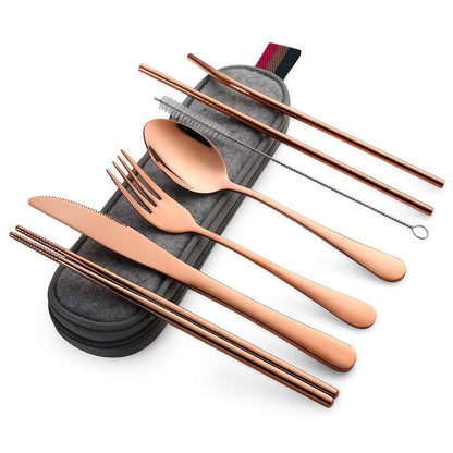 Steel Portable Tableware Set