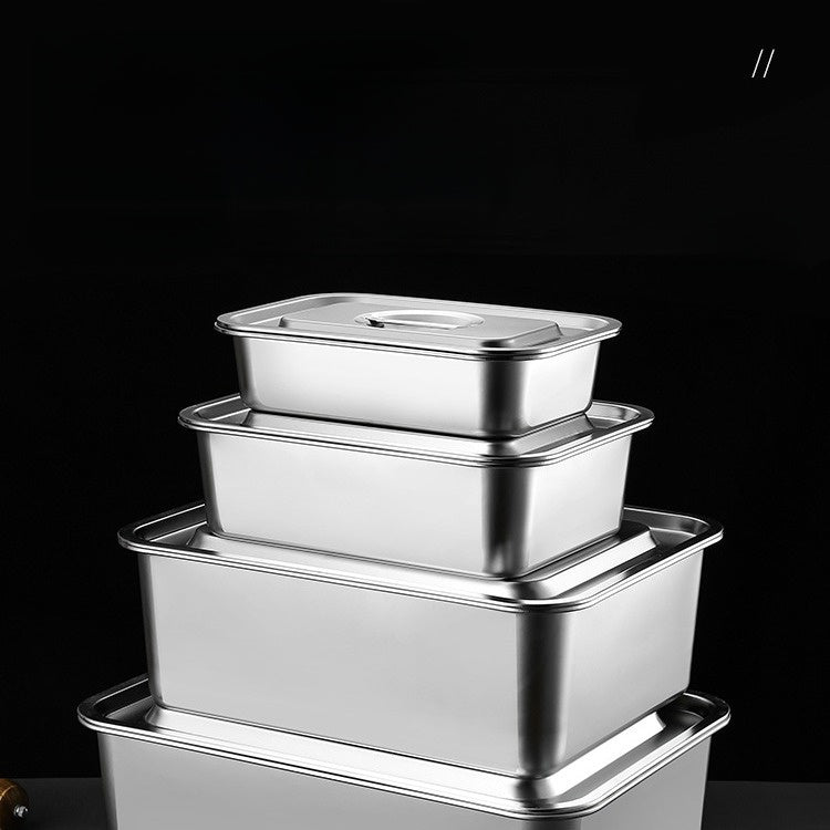 Steel Square Tray with Lid for Commercial Use
