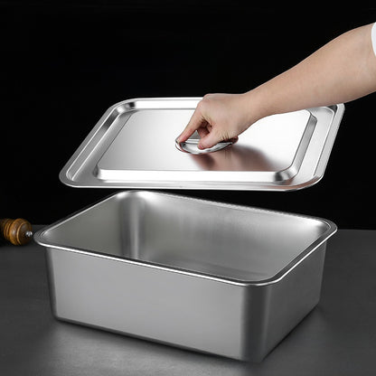 Steel Square Tray with Lid for Commercial Use