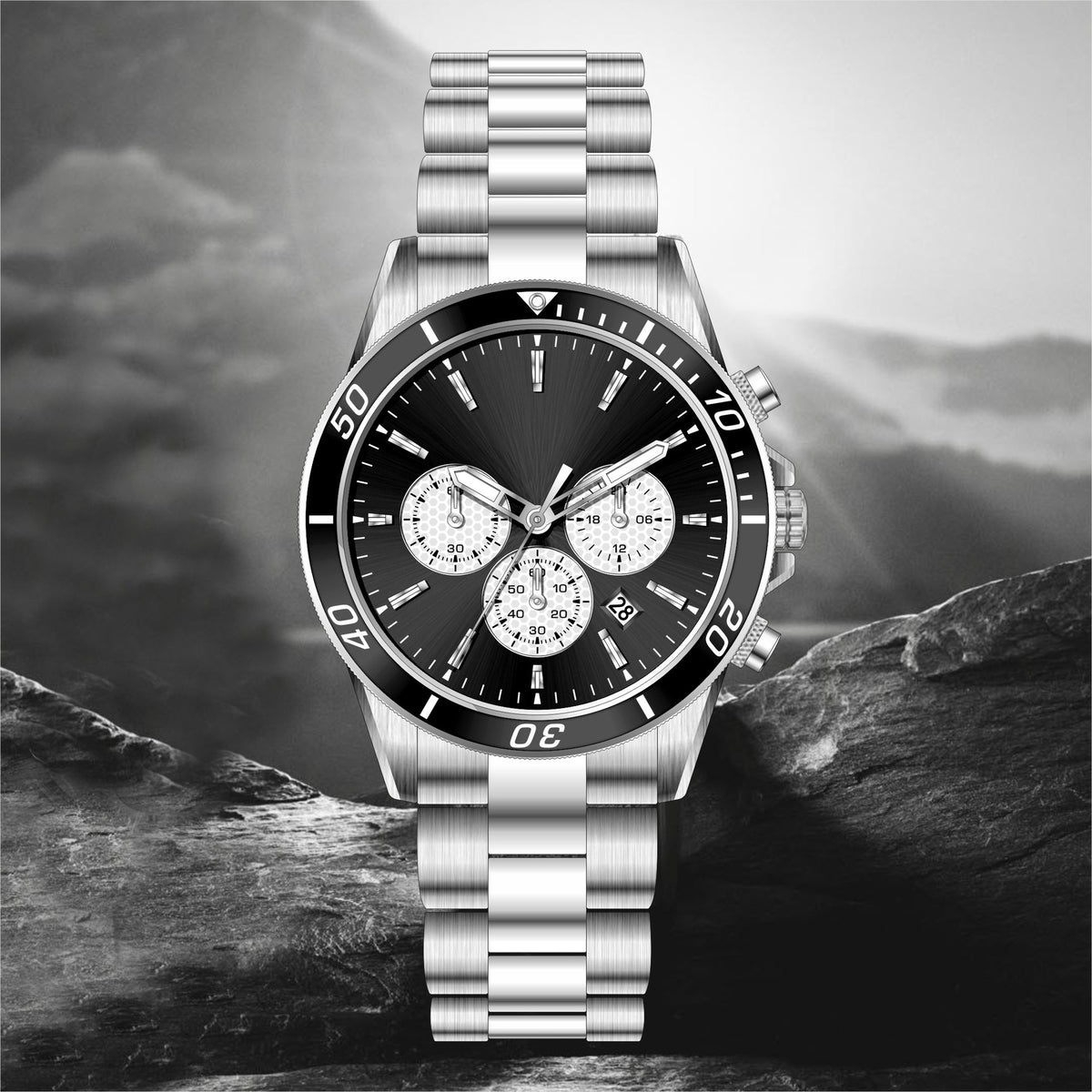 Steel strap watch