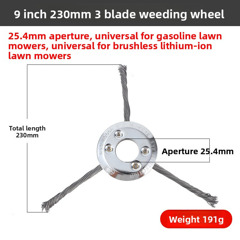 Steel Wire Weeding Wheel Lawn Mower Head