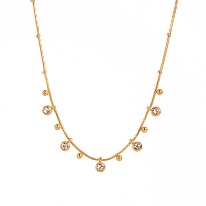 Steel Zircon Pendant Necklace