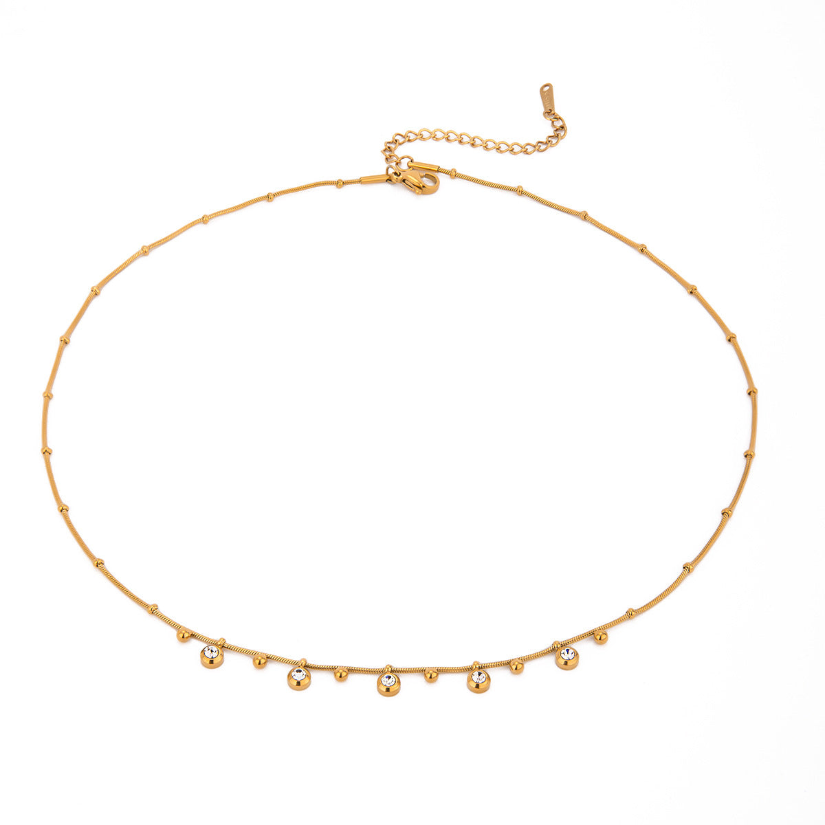 Steel Zircon Pendant Necklace