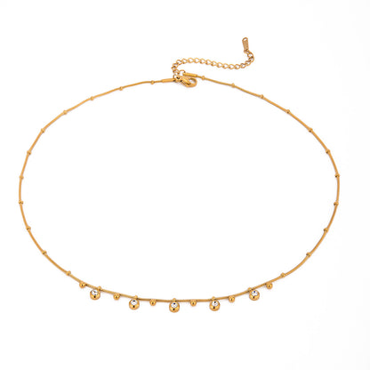 Steel Zircon Pendant Necklace