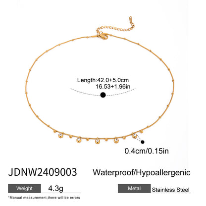 Steel Zircon Pendant Necklace