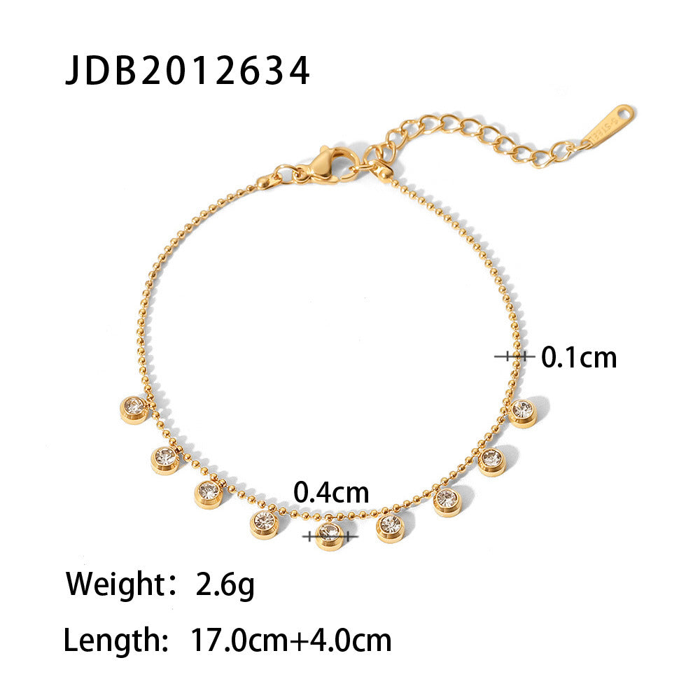 Steel Zircon Pendant Necklace