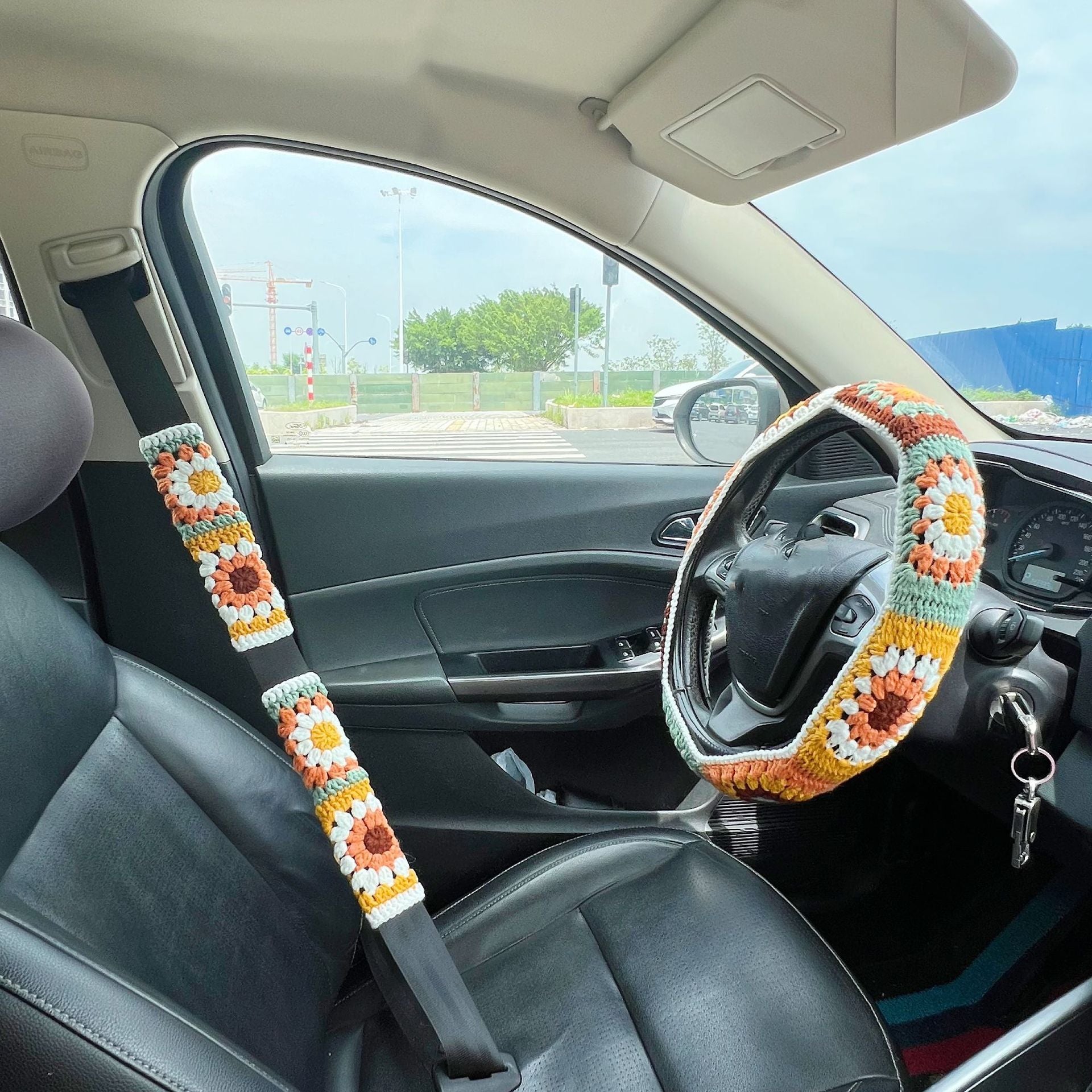 Steering wheel cover warm seat belt cover