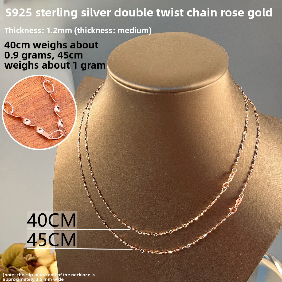 Sterling Silver 925 Plated 18K Gold Women's Snake Bone Chain Necklace