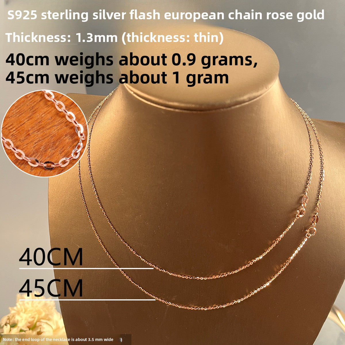 Sterling Silver 925 Plated 18K Gold Women's Snake Bone Chain Necklace