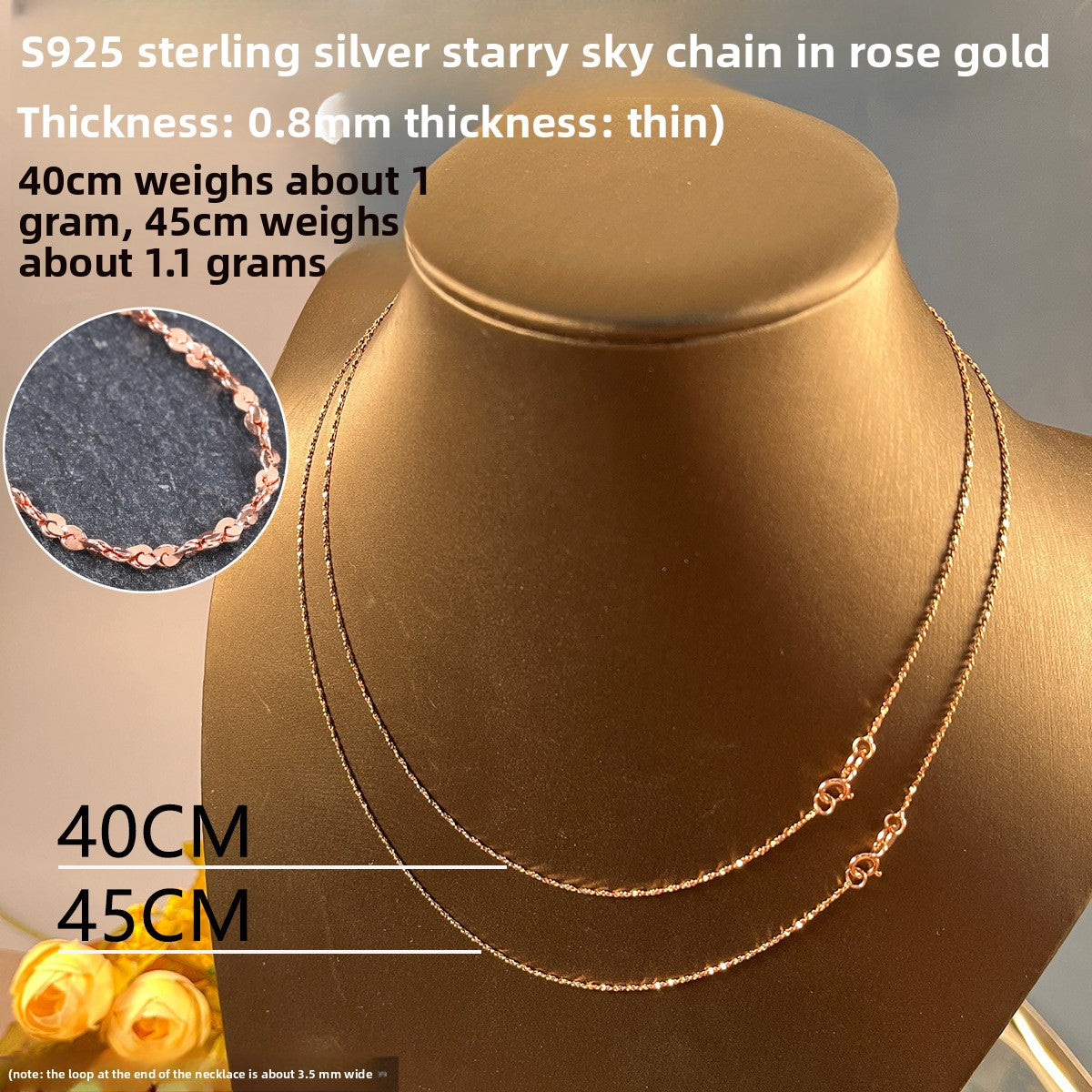 Sterling Silver 925 Plated 18K Gold Women's Snake Bone Chain Necklace