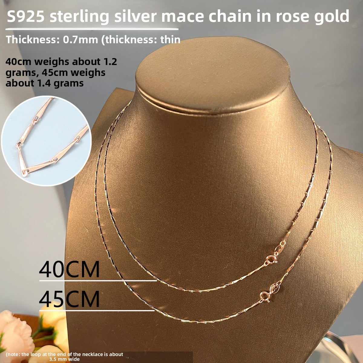 Sterling Silver 925 Plated 18K Gold Women's Snake Bone Chain Necklace