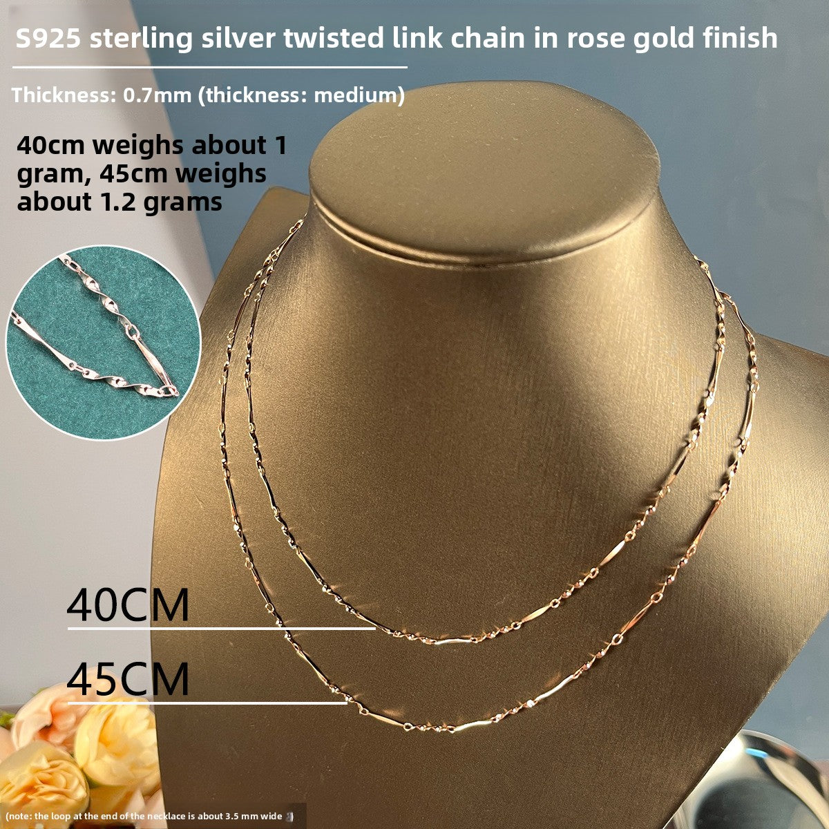Sterling Silver 925 Plated 18K Gold Women's Snake Bone Chain Necklace