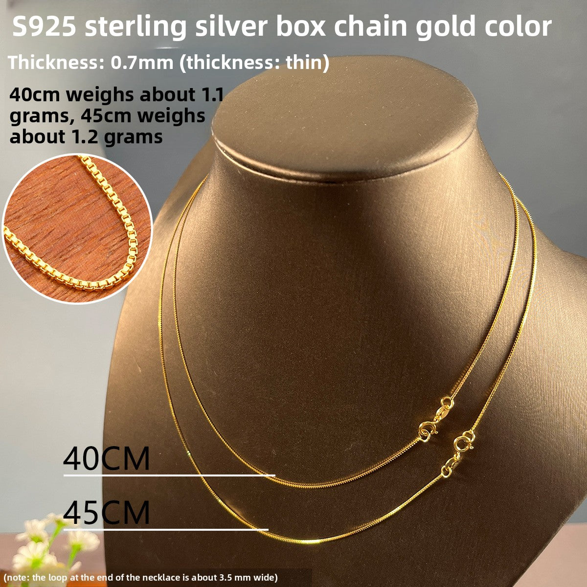 Sterling Silver 925 Plated 18K Gold Women's Snake Bone Chain Necklace