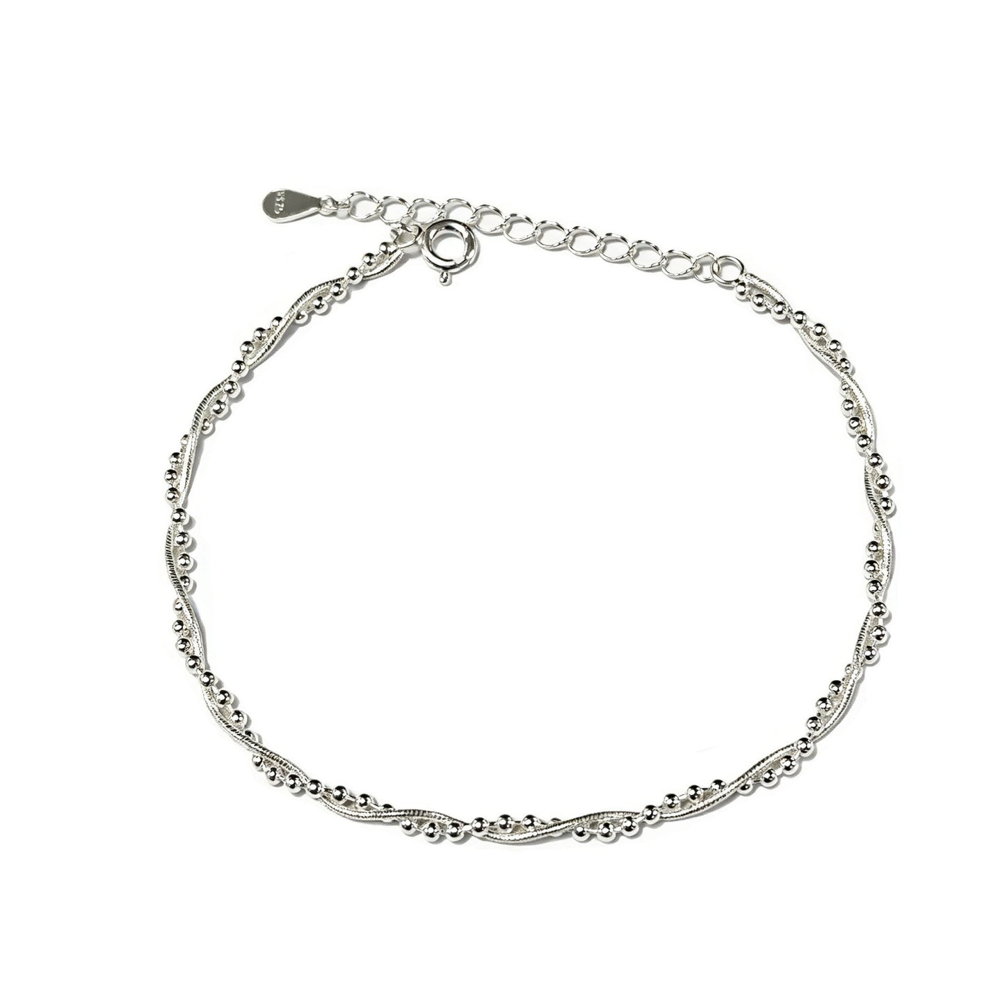 Sterling Silver Double Layer Bead Bracelet