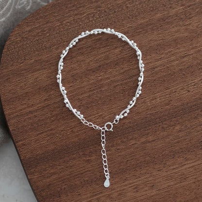 Sterling Silver Double Layer Bead Bracelet
