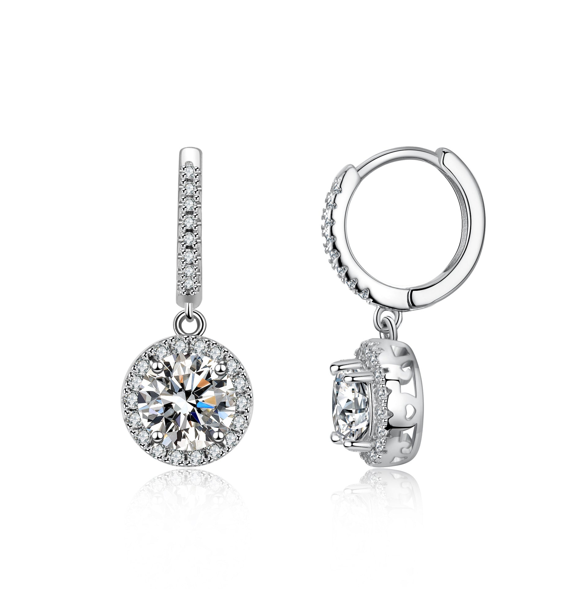 Sterling Silver Earrings for Women – Classic Round Hoop Earrings, 1-Carat