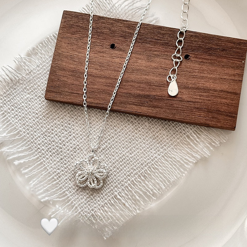 Sterling Silver Flower Necklace