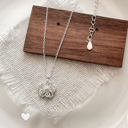 Sterling Silver Flower Necklace