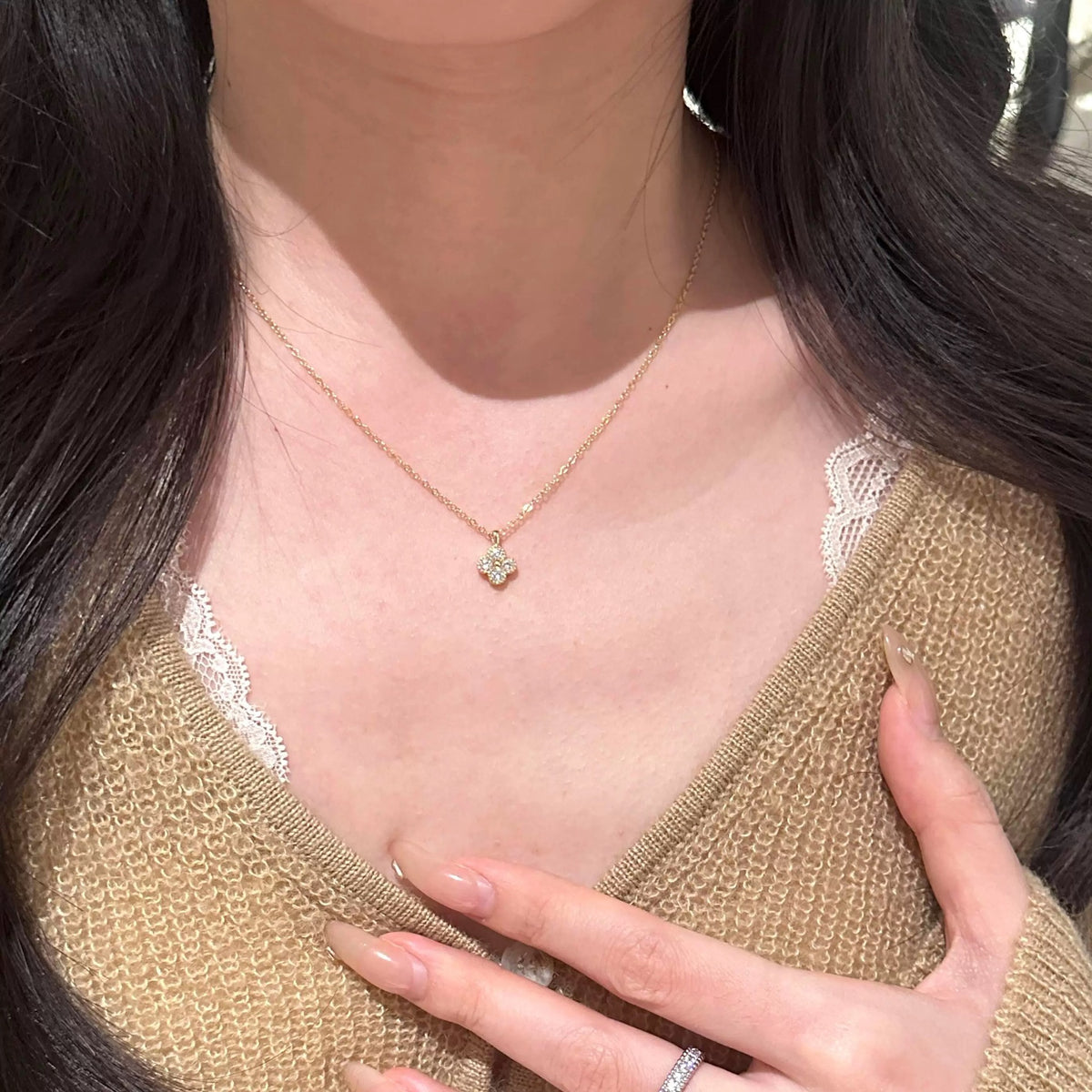Sterling Silver Four-Leaf Clower Necklace