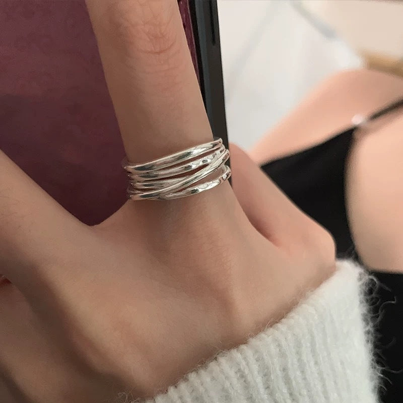 Sterling Silver Geometric Opening Ring
