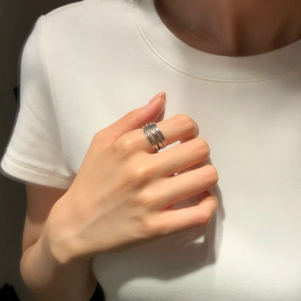 Sterling Silver Geometric Opening Ring