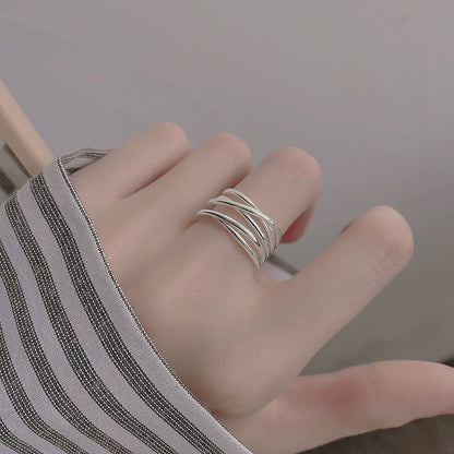 Sterling Silver Geometric Opening Ring