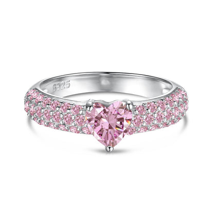 Sterling Silver Geometric Zircon Ring