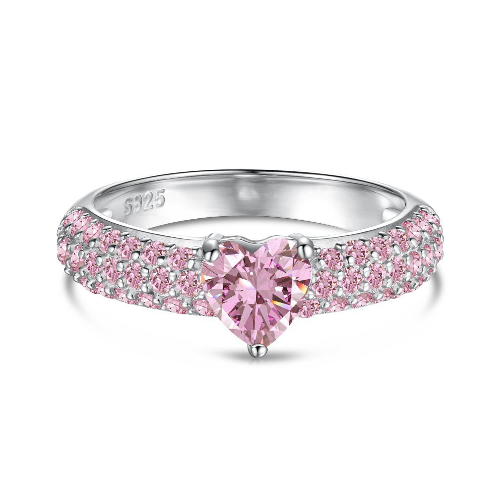 Sterling Silver Geometric Zircon Ring