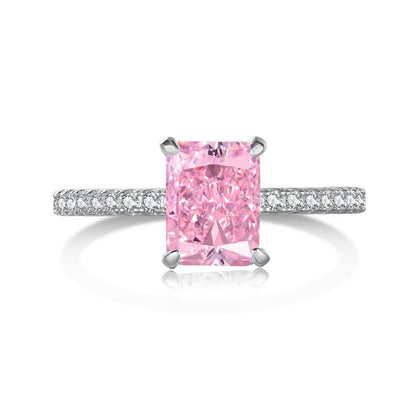 Sterling Silver Geometric Zircon Ring