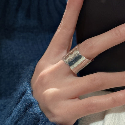 Sterling Silver Handmade Hammered Plain Band Ring