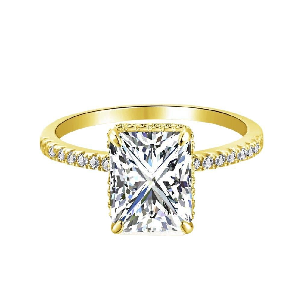 Sterling Silver Ice Flower Cut Zircon Ring