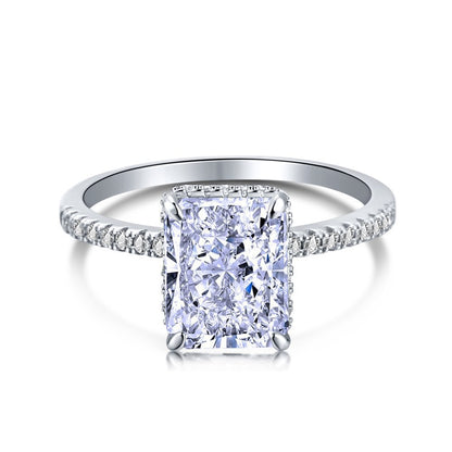 Sterling Silver Ice Flower Cut Zircon Ring