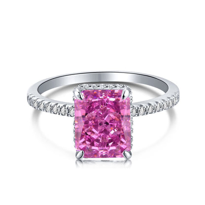 Sterling Silver Ice Flower Cut Zircon Ring