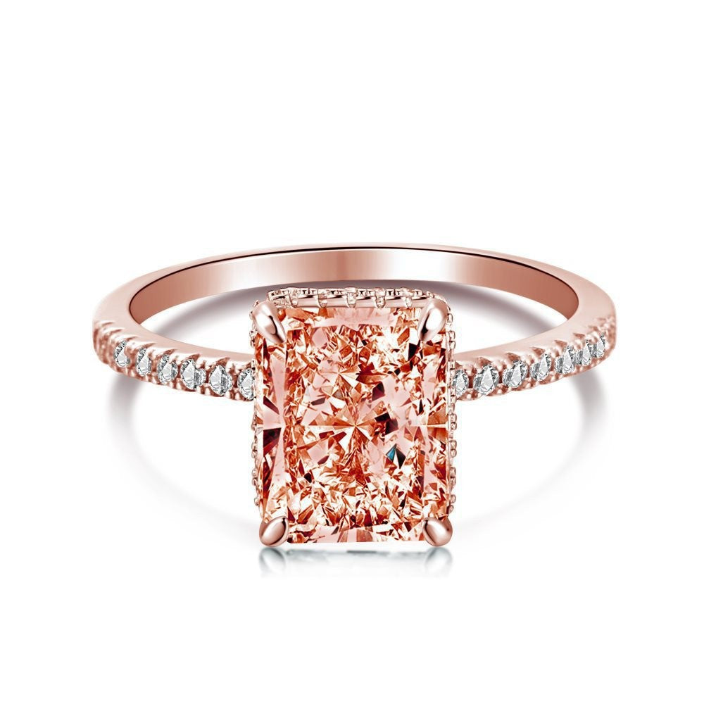 Sterling Silver Ice Flower Cut Zircon Ring