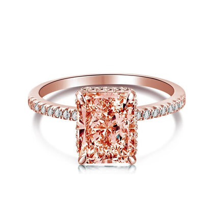 Sterling Silver Ice Flower Cut Zircon Ring