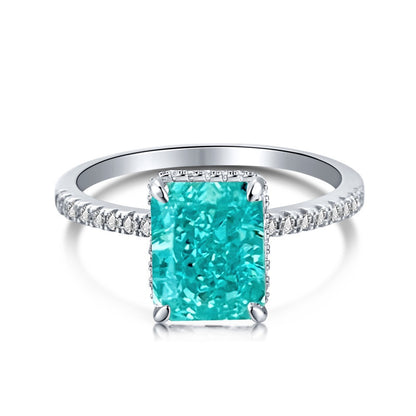 Sterling Silver Ice Flower Cut Zircon Ring